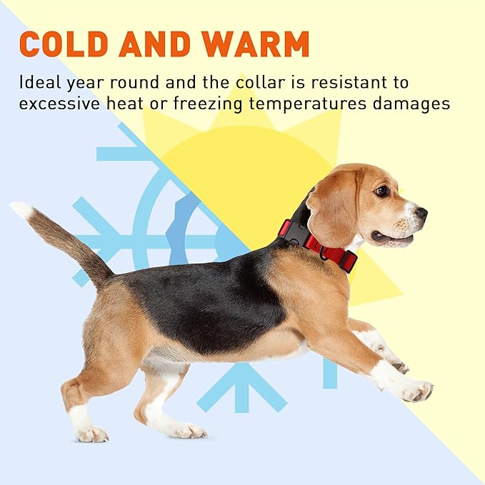 Dogline Biothane Waterproof Dog Collar with Quick Release Buckle Strong Coated Nylon Webbing with Odor- Proof for Easy Care Easy to Clean Fits Small Medium or Large Dogs, Red 3/4" W 12-19" L