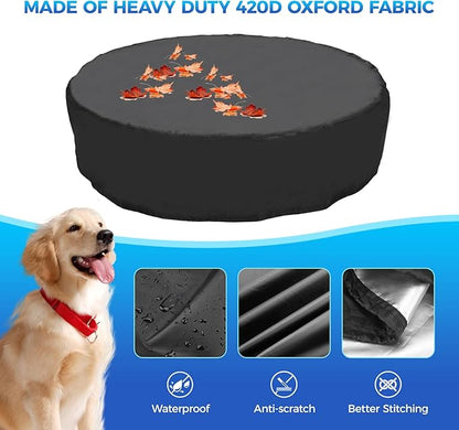 79 inch Dog Pool Cover, Portable Round Collapsible Bathing Tub Kiddie Pool Cover with Oxford Cloth Material and Drawstring Design, Waterproof and Dustproof (Black) - Only Cover…