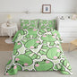 Cute Frog Comforter Set King Size, Kawaii Frog Bedding Set For Kids Boys Girls Teens, Green Wild Animals Farmhouse Down Comforter, Wildlife Rustic Funny 3Pcs Quilted Duvet All Season Bedroom Decor