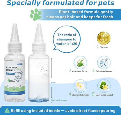 4-in-1 Pet Steam Brush for Dog & cat brush for shedding，Spray Hair Removal Comb with Waterless Shampoo–Self-Cleaning Pet Grooming Tool for Shedding, Anti-Static & Skin-Friendly Design