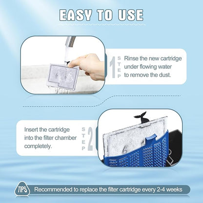 12 Packs Small Filters Cartridges Compatible with Aqueon Small Filter Carbon Filter Cartridge Compatible with Aqueon QuietFlow E Internal Power Filter 10 and 1/2.5/5 Gallon Minibow Aquarium Filters
