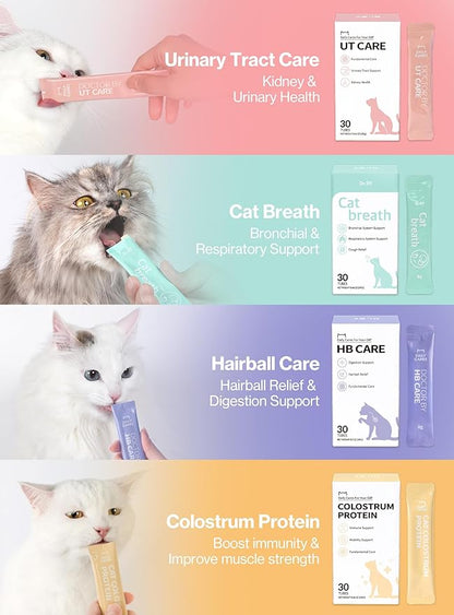 Dr.by UT Care Cat UTI Kidney Support Urinary Supplement Cranberry Treatment for Cats Renal Health with Pacran, Quercetin, Taurine lickable Formula Individually Packaged (1 Pack)