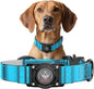 AirTag Dog Collar - Leather Dog Collar with Airtag Holder | IP68 Waterproof AirTag Holder with Metal Buckle, Comfortable GPS Dog Collars Tracker for Medium Large Dogs (Blue, M)