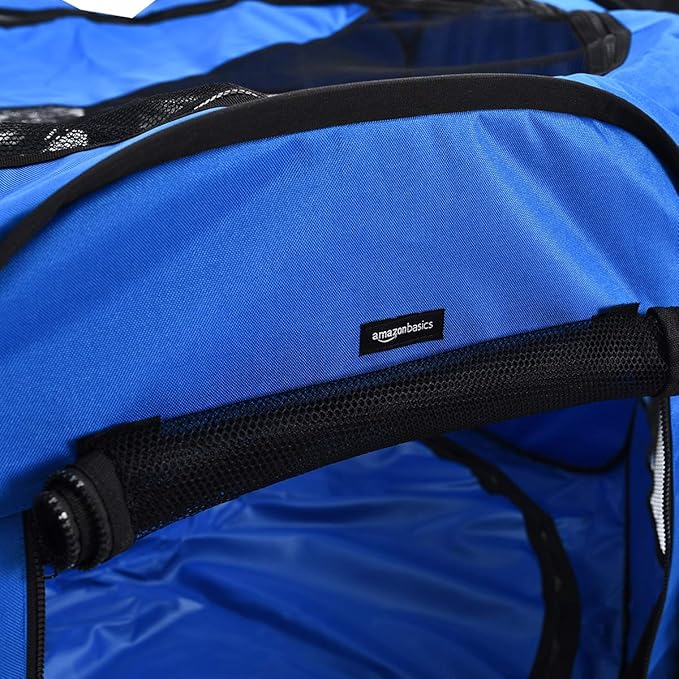 Amazon Basics Foldable Octagonal Indoor and Outdoor Portable Soft Dog Pen/Puppy Pen/Playpen, 114 cm / 45", Blue