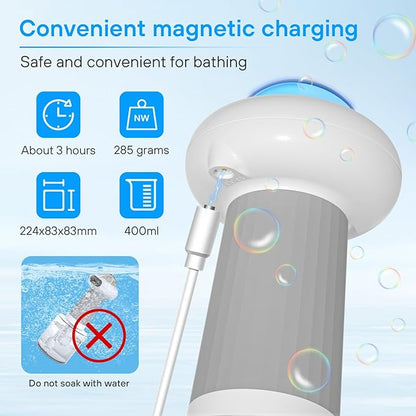 Dog Shampoo Dispenser, UFO Dog Shampoo Sprayer Electric Foaming Shampoo Dispenser for Dog and Cat Washing, for Bathtub, Kitchen Sink, Bathroom Cleaning, Grey