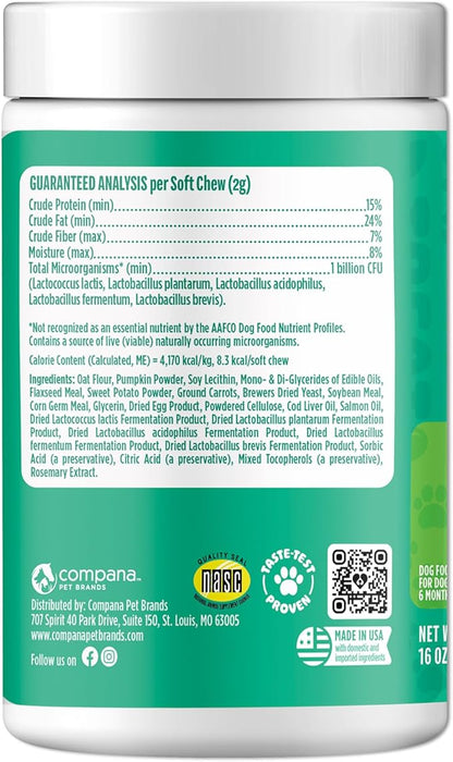 Doggie Dailies Probiotics for Dogs - Advanced Dog Probiotics with Prebiotics - Promotes Digestive Health - Supports Immune System and Overall Health (Pumpkin) 225 Soft Chews