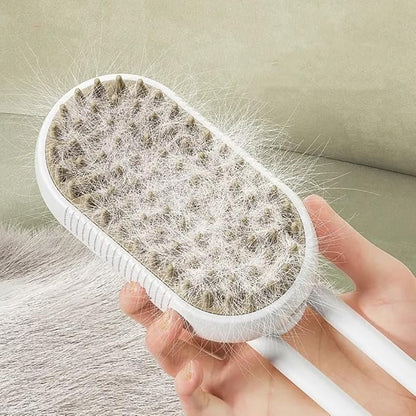 Generic Cat Steam Brush,Rechargeable with Handle,Self-Cleaning Grooming Tool,for Cats and Dogs,4 In1 Cat Steamy Brush, Multifunctional Hair Comb for Removing Tangled and Loose Hair (white)