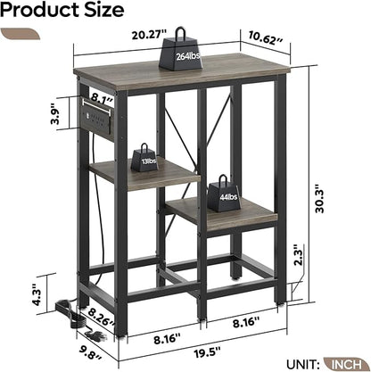 10 Gallon Fish Tank Stand with Power Outlets, 20 x10 Metal Aquarium Stand with 3-Tiers Adjustable Storage Shelves, 6-Legs Reptile Terrarium Stand, 264 LBs