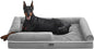 Feandrea Orthopedic Dog Bed, Large Dog Bed Waterproof, Removable Washable Cover Sofa with Non-Slip Bottom, Raised Edges, 48 x 33 x 8 Inches, Light Gray UPGW078G02V1