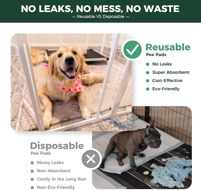 FXW Washable Pee Pads for Dogs, Puppy Pads with Super Absorbent, Specifically Designed for FXW Rollick/Homeplus 24inch 8 Panels Dog Playpen, 63" Square, Khaki, 2 Packs