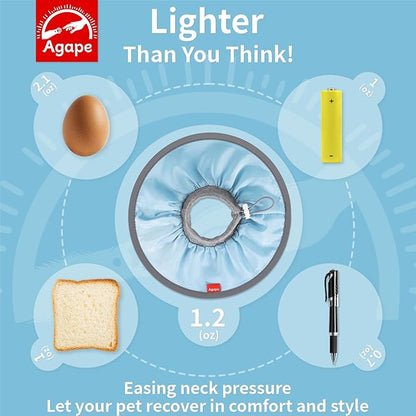 Agape Comfortable Cat Cone - Lightweight Soft Recovery Collar for Cats After Surgery - Protective E-Collar for Small, Medium, and Large Cats - Stops Licking & Scratching - Wound Care