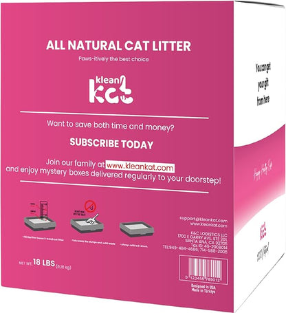 All Natural Clumping Cat Litter – Multiple Scents – Low Dust, Odor Control – Baby Powder 18 lb - Surprise Toy Inside