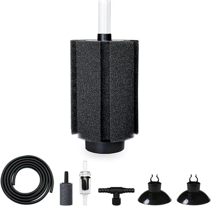 Aquarium Large Sponge Filter 80-90 Gal with Air Stone and Bio Ceramic Media, Quiet Sponge Filter for Fry, Betta, Shrimp Aquarium Fish Tank