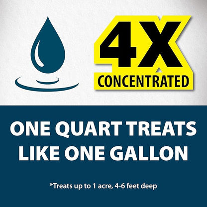 Airmax Nature's Blue Pond Dye 4X Concentrate for Outdoor Ponds & Lakes, Natural Pond Colorant & Beauty Enhancer, Block Ultraviolet Rays, Fish, Bird & Livestock Safe, Easy Liquid Application, 1 Quart