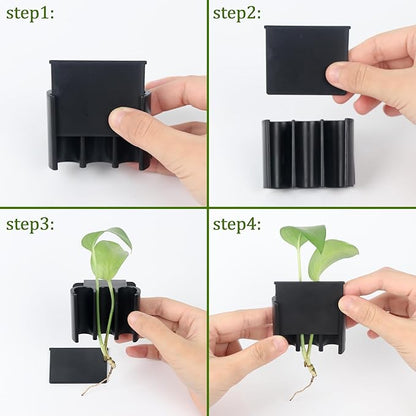 4Pcs 3 Holes Upgraded Aquatic Plant Cup Aquarium Plant Holder for Tank, Hanging Aquarium Plant Holder, Aquarium Aquatic Plant Cultivation, Aquarium Plant Decoration.