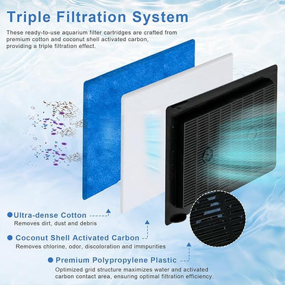 12 Pack Replacement Rite-Size C Filter Cartridges Compatible with MarineLand Penguin PRO Power Filters 275/375 & Original 200/350 Aquarium Fish Tank Replacement Filter Cartridges