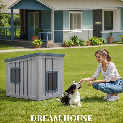 DRATO Dog House Indoor and Outdoor with Weatherproof Roof Removable Floors for Small to Middle Sized Dogs Easy to Assemble