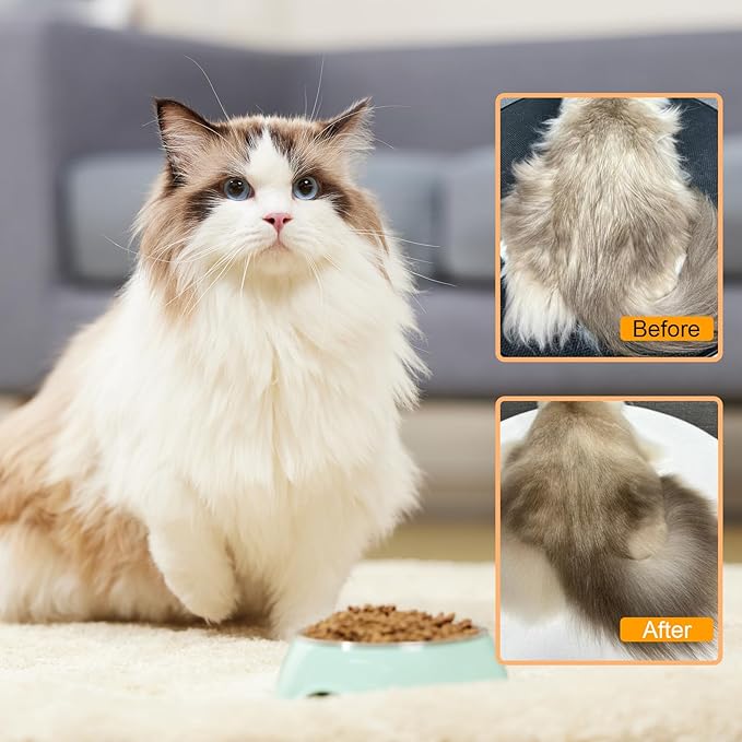 4 in 1 Cat Steam Brush for Shedding，Rechargeable Steam Pet Brush With Rotating Handle for Massaging, Self-Cleaning, and Pet Hair Removal for Long and Short Hair of Cat and Dog （Beige）