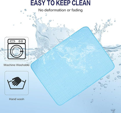 39 Inches× 29 Inches Cooling Mat for Dogs/Cats Immediately Dog Cooling Mat in Summer, Ice Silk Latex Anti-Slip Pet Sleeping Pad Sky Blue Dog Pad Suitable for Car/Indoor/Tourism Use