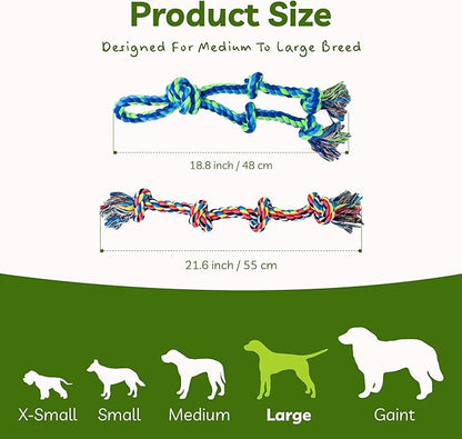 Dog Rope Toy for Large Dogs, 2 Pack Heavy Duty Dog Chew Toys for Aggressive Chewers, Indestructible Dog Toys for Super Chewer, Durable Tug of War Pet Toy for Medium to Large Breed Teeth Cleaning
