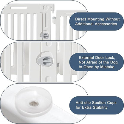 Dog Playpen with Door, DIY Shape Combination Puppy Pen,25.5" H 10-Panel Dog Fence,Non-Slip & Secure Pet Gate, Easy to Assemble