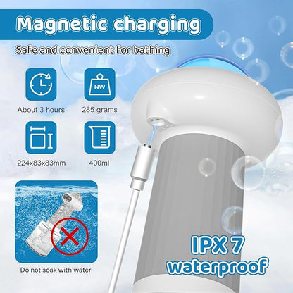 Electric Dog Shampoo Dispenser IPX7 Cat Shampoo Sprayer,Pet Bath Supplies Automatic Foaming Shampoo Dispenser for Dog Deep Cleaing Kitchen Sink Bathroom Grey