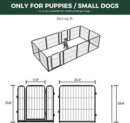 FXW Homeplus Unleashed Indoor Dog Playpen - Stress-Free and Safe Play, Heavy Duty 24 Inch 12 Wire Panels Dog Pen for Puppy and Small Dogs, Black│Patented