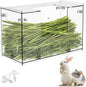 Acrylic Rabbit Hay Feeder with Lid, Transparent Hanging Food Dispenser Hay Feeder for Bunny Rabbits Guinea Pig Cage Chinchillas Hamsters Small Pets and Animals（Small