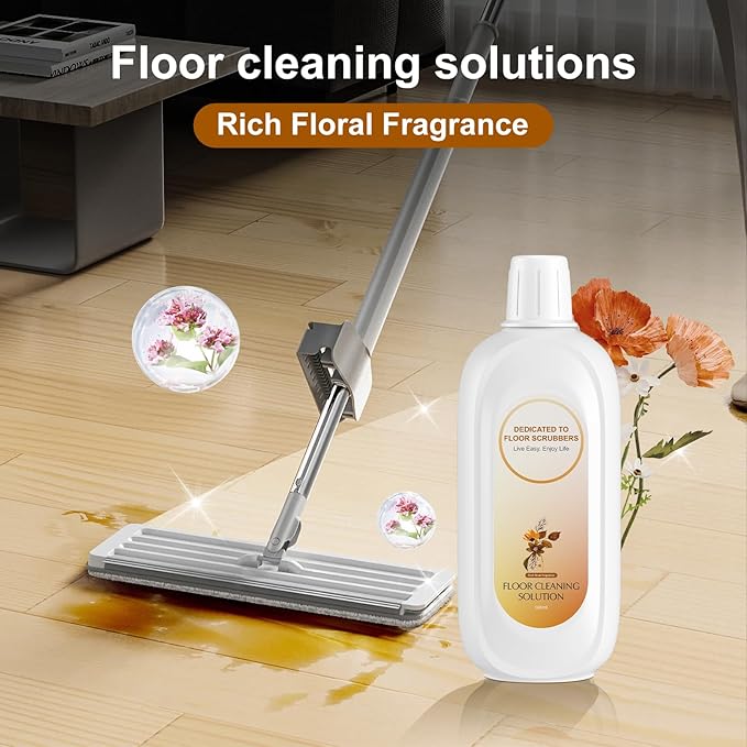 Floor Cleaning Solution Compatible With Tineco , Deep Cleans for Multiple Hard Floors, Suitable With All Robot Vacuums with Mopping and Cordless Wet/Dry Vacuum Mop Cleaner (Floral Fragrance 2 Bottle)