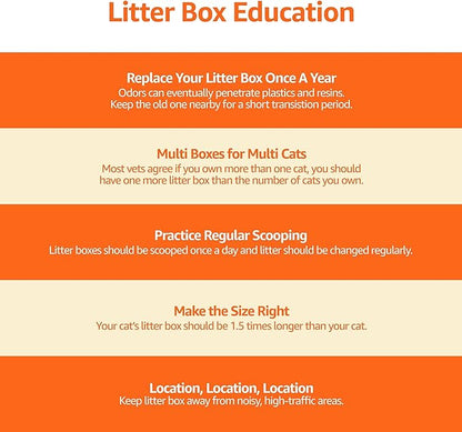 Amazon Basics No-Mess Hooded Cat Litter Box, Standard, Multicolor, 21 in x 16 in x 15 in