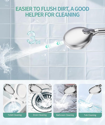 Filtered Shower Head with Handheld, High Pressure 9 Spray Mode Chrome Showerhead with Filters,detachable shower head,Water Softener Filters Beads for Hard Water -Remove Chlorine
