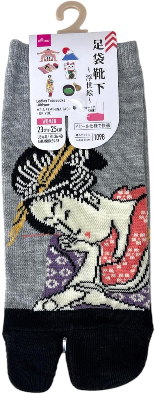 Japan Style Tabi Socks for Split Toe, Comfortable Tabi Toe Socks for Unisex Mt. Fuji, Lucky Cat, Sushi, Sumo, Ukiyoe, Hokusai