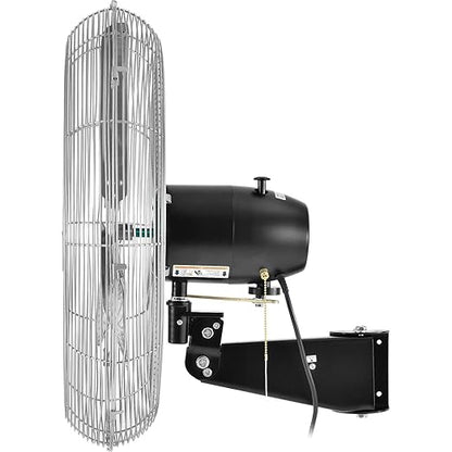 Global Industrial Deluxe Oscillating Wall Mount Fan, 24" Diameter, 1/2HP, 8,650CFM