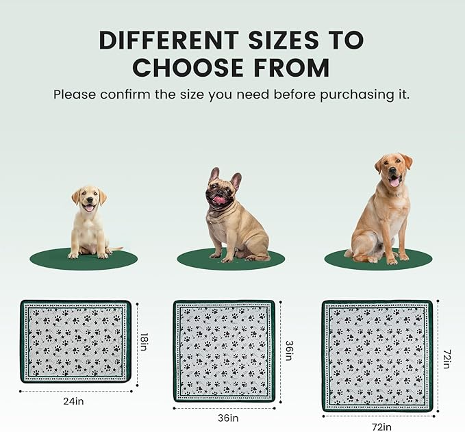 Gardner Pet Washable Dog Pee Pads,18'' x 24'' Non Slip Dog Mats with Great Urine Absorption, Reusable Puppy Pee Pads for Potty Training - 2 Pack