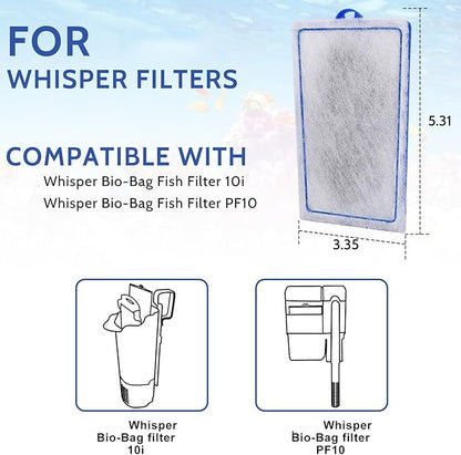 9 Count Assembled Medium Filter Cartridges Compatible with Tetra Whisper Bio-Bag Filters 10i PF10 Reptofilter 90 GPH Medium Replacement Filter Cartridges for Whisper Filter & Aquariums