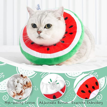 ANWA Adjustable Cat Cone Collar Soft, Cute Cat Donut Collar After Surgery, Kitten Recovery Cones to Stop Licking