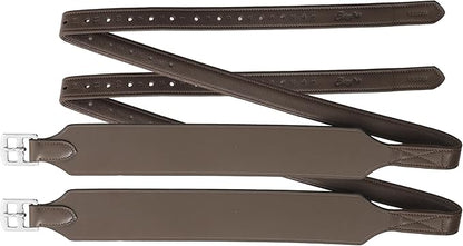 Exion Wide Stability Stirrup Leathers for English Saddles | Premium Cowhide Leather | Enhanced Leg Stability & Comfort | Sizes: 48" to 62"