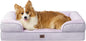 EHEYCIGA Orthopedic Dog Beds for Large Dogs, Waterproof Memory Foam Large Pet Bed with Sides, Non-Slip Bottom and Egg-Crate Foam Dog Couch Bed with Washable Removable Cover, Lilac