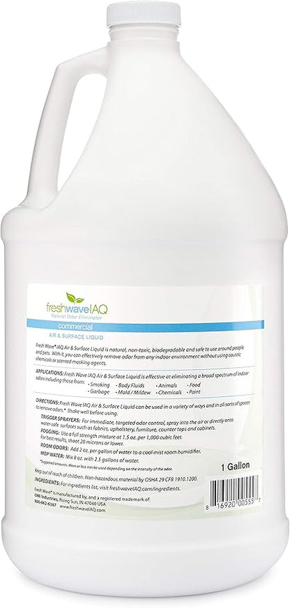 Fresh Wave IAQ Commercial Odor Eliminating Air & Surface Liquid, 1 Gallon | Safer Odor Relief | Natural Plant-Based Odor Eliminator | Odor Absorber for Home or Commercial Areas