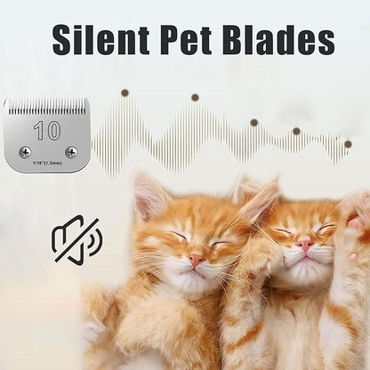 2PCS 10 Blades Dog Grooming Blades Compatible with Andis,Oster A5,Wahl km10 Dog Clippers,Size-#10, 1/16-Inch Cut Length (2pcs #10 (1.5mm))