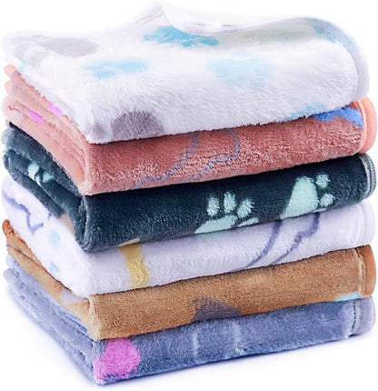 6 Pcs Washable Guinea Pig Blankets Absorbent Small Animal Fleece Bedding Waterproof Cage Liners Reusable Pet Pee Pad Sleep Mat Cover for Rabbit Rat Hamster Ferret Chinchilla Hedgehog (20"x30")