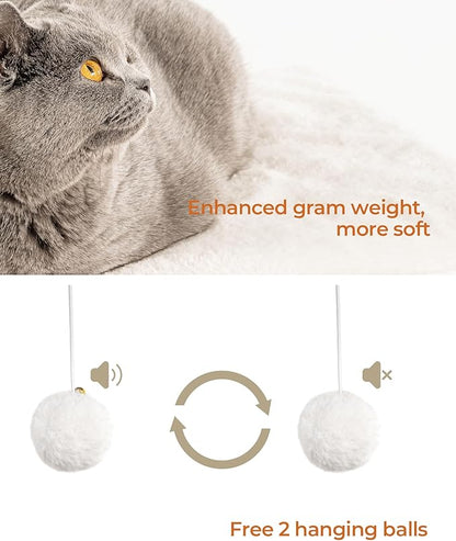 FourFurPets 22in Cat Tree Tower Condo, Cat Scratch Posts for Indoor Cats, Big Plate, Three 23.6in Full Sisal Scratching Posts, Greige