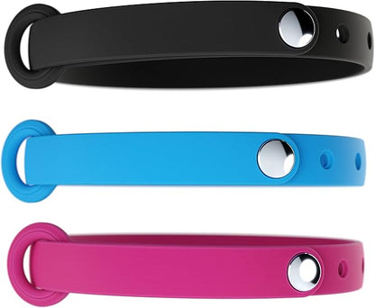3 Pack Breakaway Cat Collar - Soft, Comfortable, and Lightweight Safety Buckle Collar with Name Tag Ring for Outdoor Cats and Sensitive Skin Kittens by Nuvuq (6 ⅞" to 10 ¼", Blue, Pink and Black)