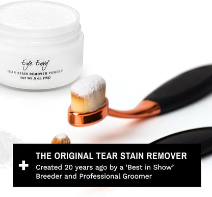 Eye Envy Tear Stain Remover Powder for Dogs and Cats. 100% Natural, Safe. Apply Around Eyes. Absorbs and Repels Tears. Keeps Area Dry. Treats The Cause of Staining. Made in The USA (1.4 oz)