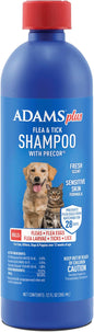 Adams Plus Flea & Tick Shampoo with Precor for Cats, Kittens, Dogs & Puppies Over 12 Weeks Of Age Sensitive Skin Flea Treatment | Kills Adult Fleas, Flea Eggs, Ticks, and Lice| 12 Ounces