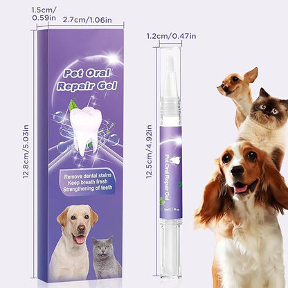 6Pcs Pet Oral Repair Gel, Dog Oral Repair Gel, Pet Breath Freshener for Cats and Dogs, Removes Tartar, Keeps Breath Fresh, Strengthens Teeth,No Brushing Oral Care Cleaner,3ML