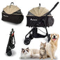 4 Wheels Pet Stroller 4 in 1 Pet Stroller with Detachable Carrier for Small & Medium Dogs Cats up to 55 lbs Easy-Folding Travel Dog Wagon with Car Seat Breathable Mesh,Khaki