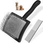 2PCS Slicker Brush for Dogs & Pet Comb,Professional Dog Grooming Brush (Goldendoodles,Poodles,Labradoodles) with Extra Long Pins to Effectively Remove Tangles, Knots and Mats (Black)