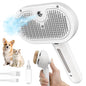 3 In 1 Self Cleaning Steamy Pet Brush - Anti-Static, Grooming Tool for Long and Short Hair Pets, Removes Loose Hair and Reduces Shedding, White