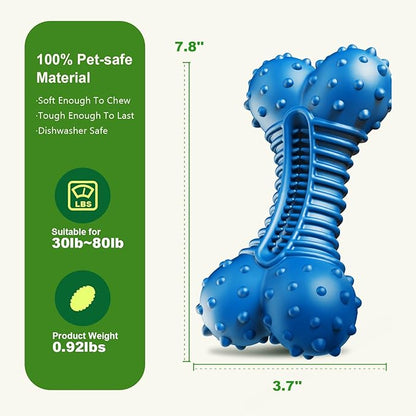 Dog Toys for Aggressive Chewers, Indestructible Chew Toys for Medium Large Dogs,Durable Rubber Dog Bones with Beef Flavor, Tough Dental Toy for Boredom Relief